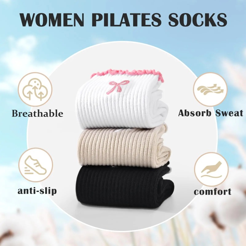 Fitness Yoga - Professional Yoga Socks, Cotton Strap Silicone