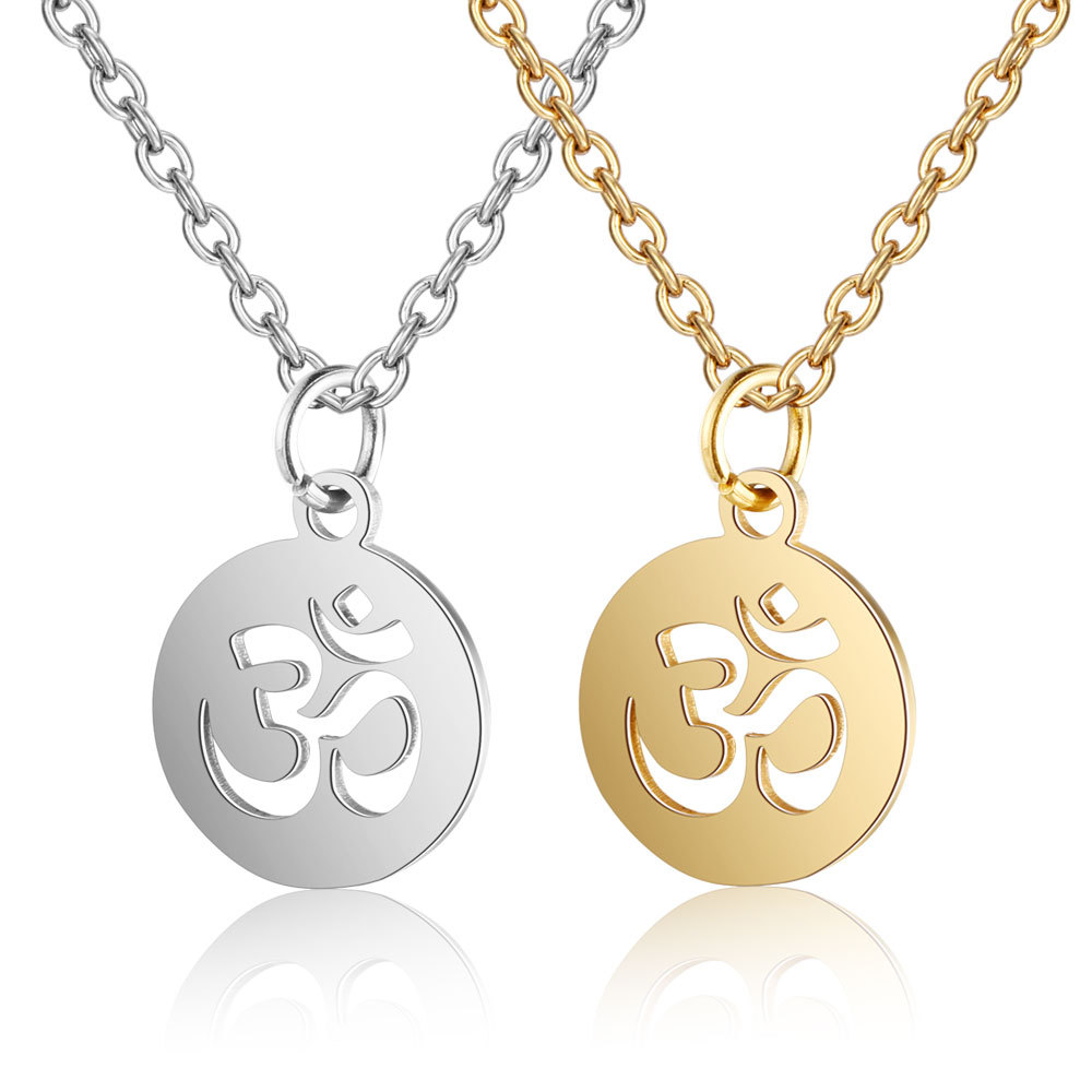 Yoga Fitness Zone - Small Yoga Pendant Gold Color Stainless