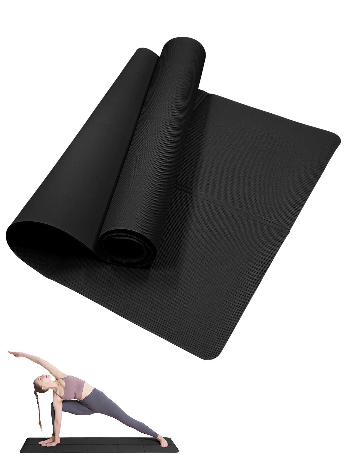 Thick Yoga Mat - Foldable Yoga Mat Black Eco Friendly