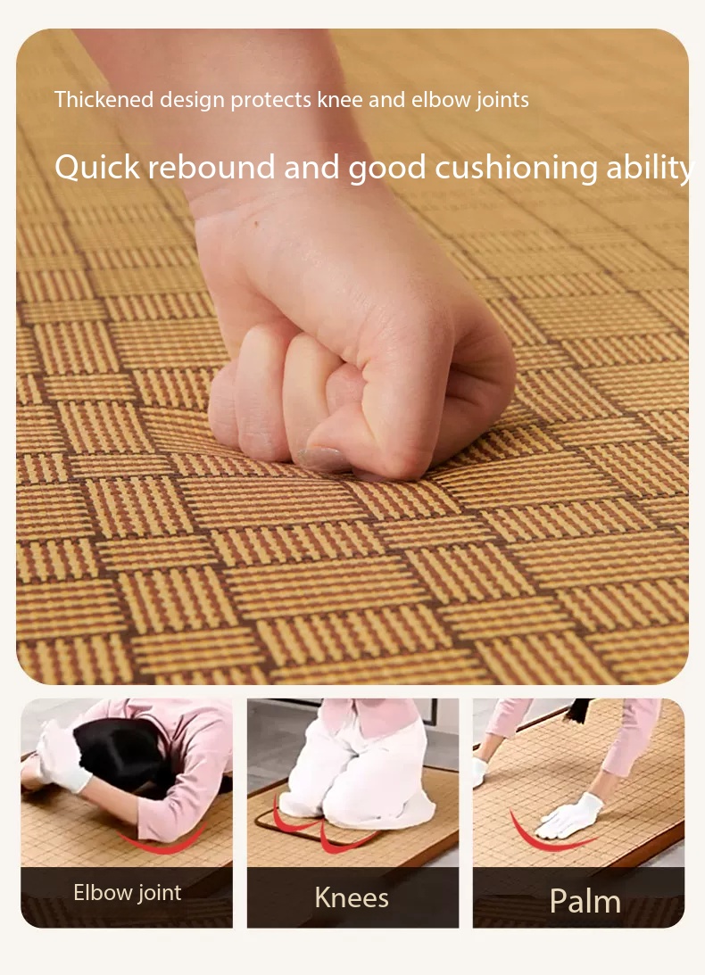 Thick Yoga Mat - Large Anti-slip Natural Rattan Woven Meditation
