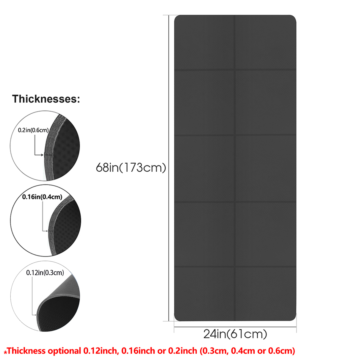 Foldable Yoga Mat Black Eco Fr - Thick Yoga Mat 评论和价格
