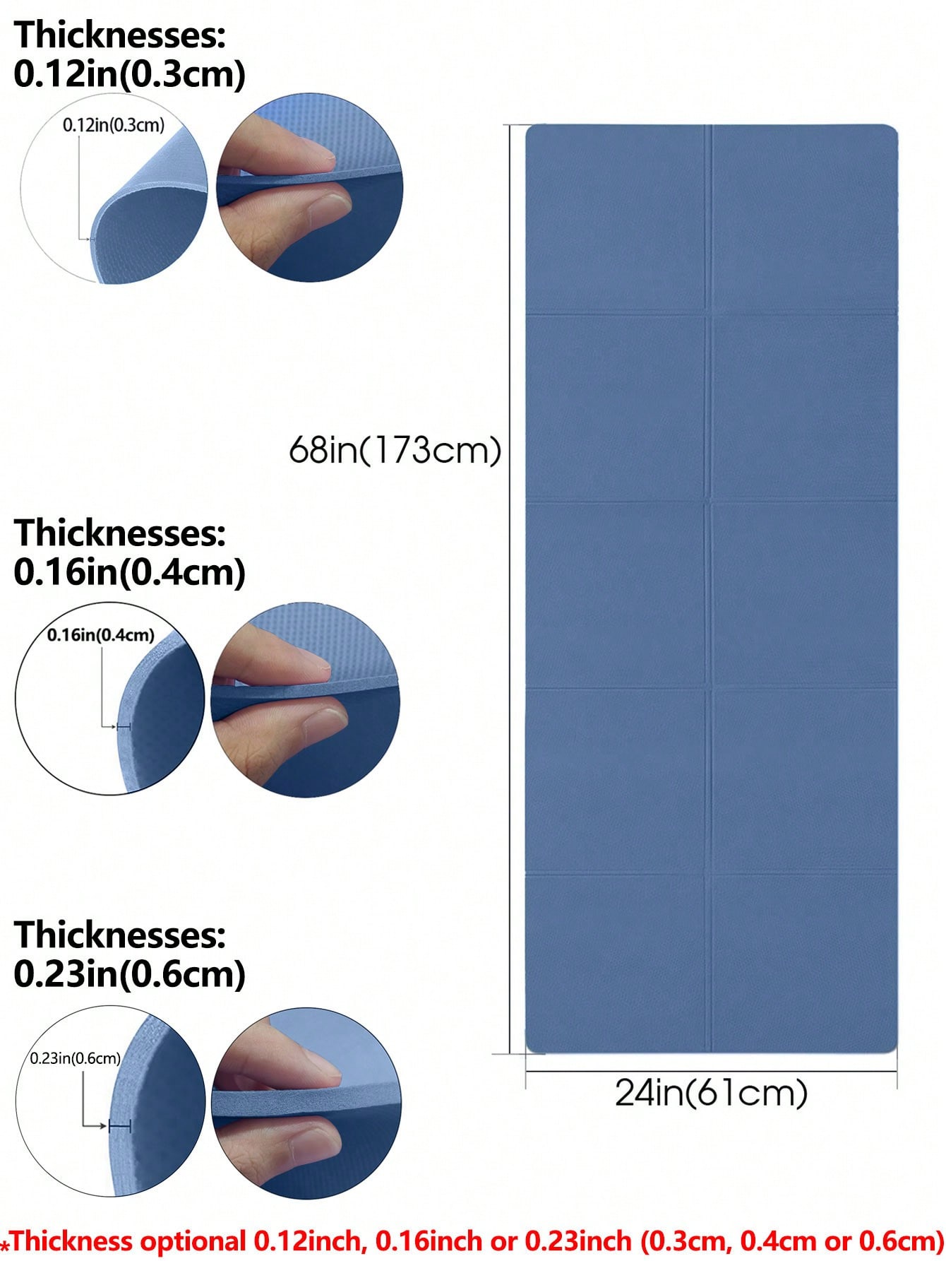 Foldable Yoga Mat Dark Blue Ec - Thick Yoga Mat 评论和价格